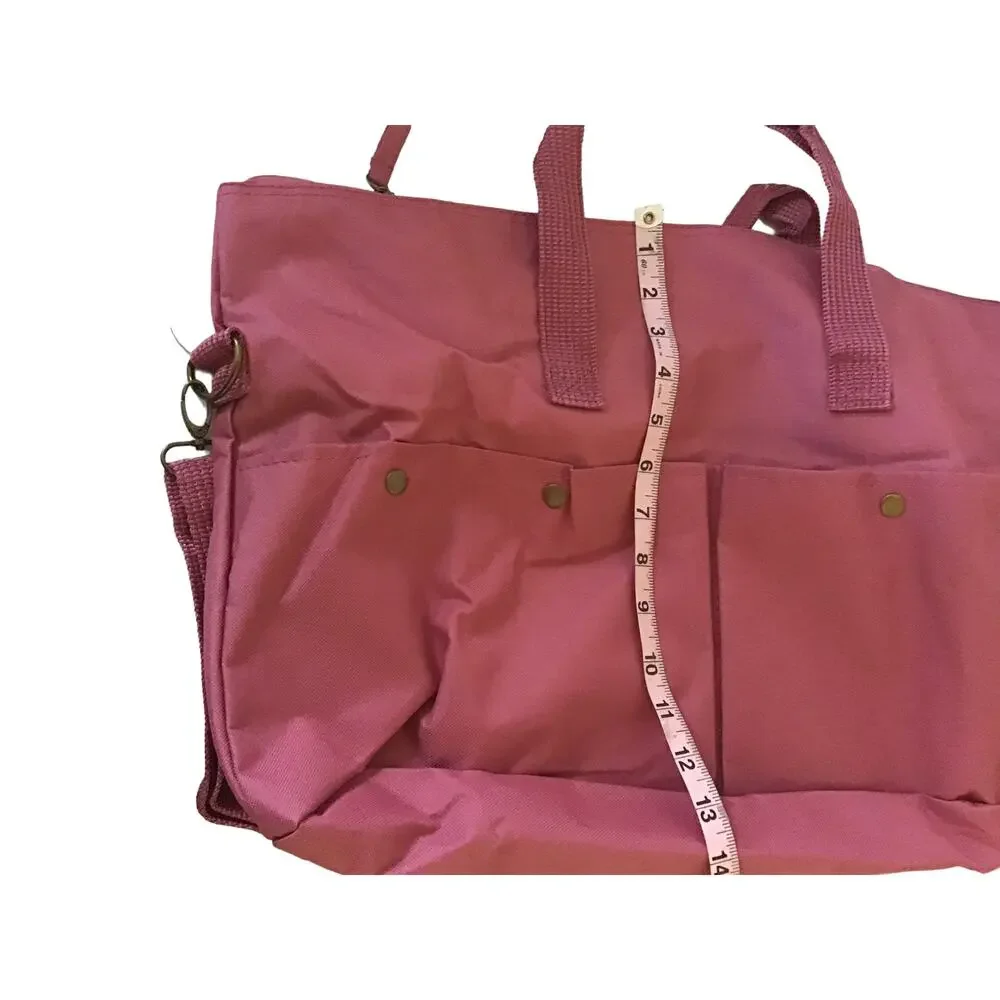 Canvas Tote Carry Pink Travel Bag 19”X12”
